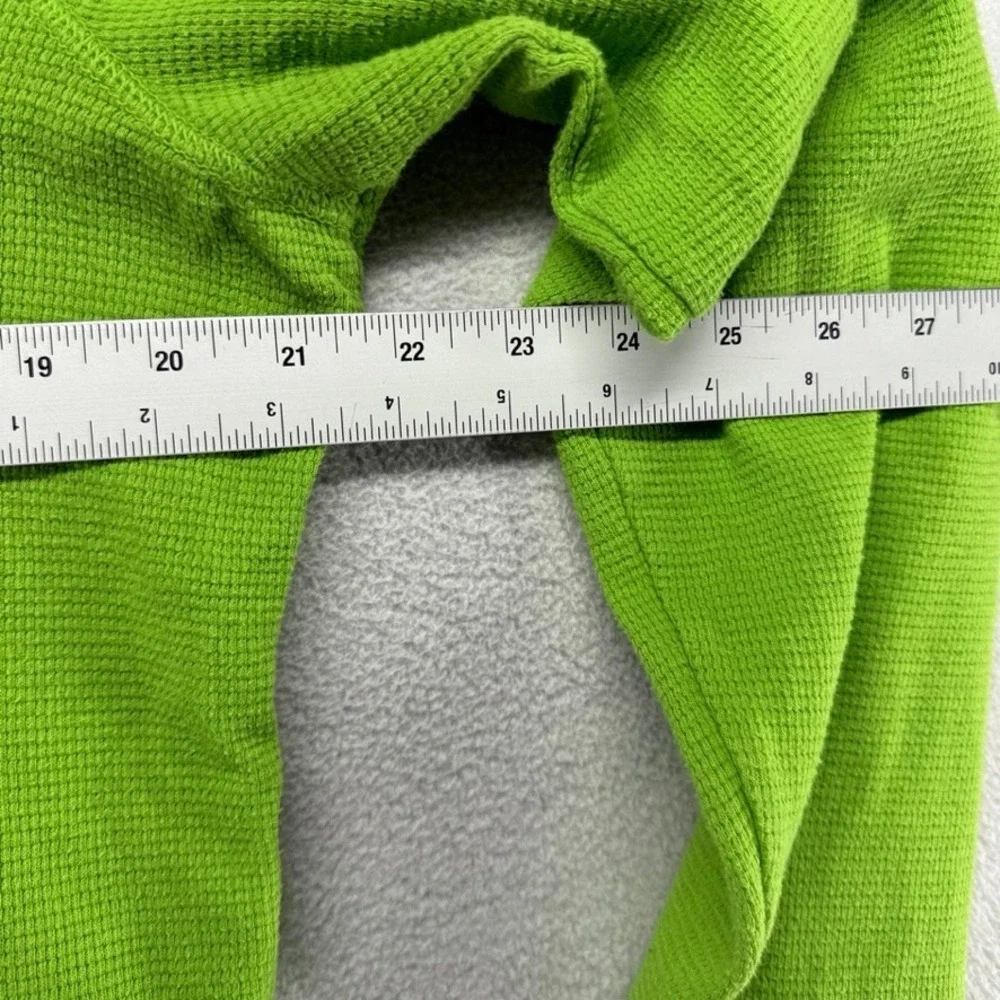Vintage Hollister Shirt Mens XL Green Thermal Waffle Knit Henley Muscle y2k Logo